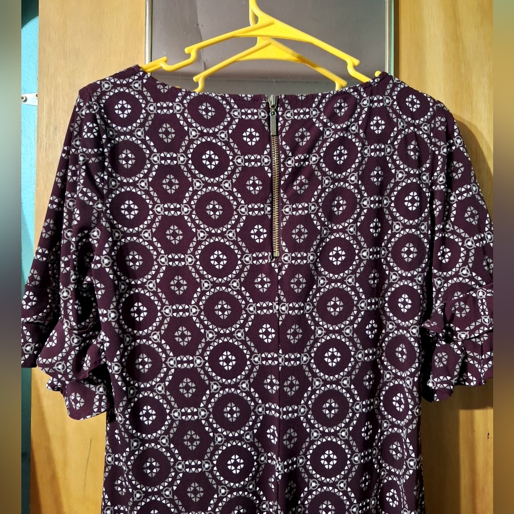 PERCEPTIONS New York Chic midi dress with geometric patterns Size S - Picture 3 of 7